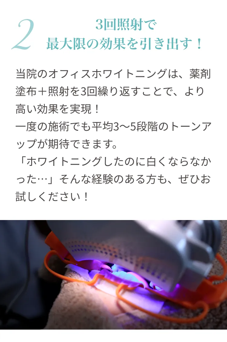 3回照射で最大限の効果を引き出す！